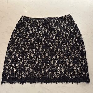 Diane Von Furstenberg Elegant Black Lace Skirt
